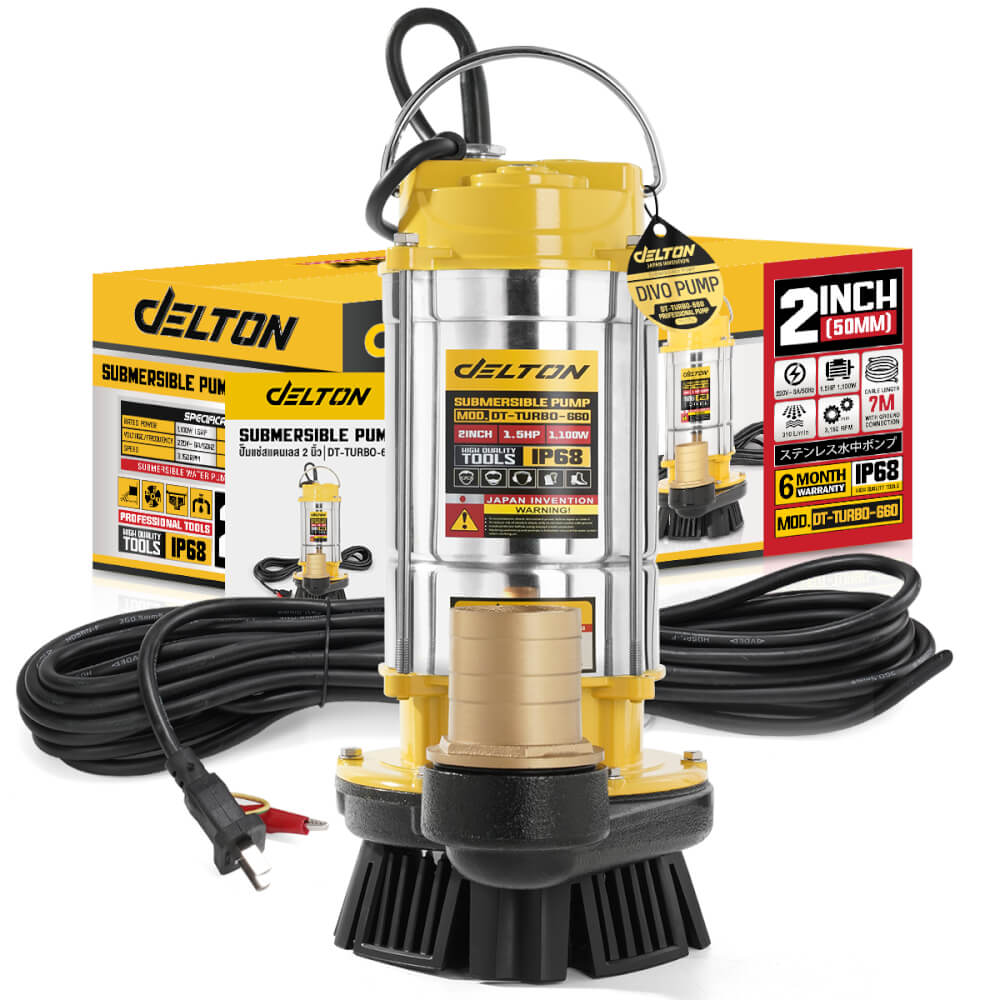 ปั๊มจุ่ม DELTON รุ่น DT-TURBO-660 ขนาด 2 นิ้ว 1.5HP 1,100W